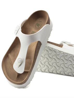 Birkenstock Gizeh Platform Vegan Sandals – White – Size EU 38 (US 7–7.5)